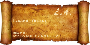 Lauber Anina névjegykártya